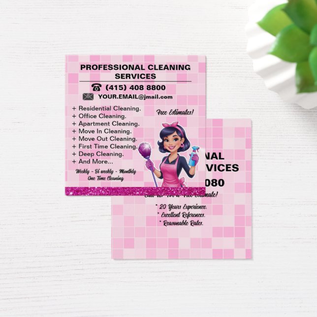 Pink Maid Janitorial Lady House Cleaning Service (デスク)
