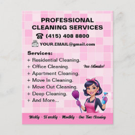 Pink Maid Janitorial Lady House Cleaning Service チラシ