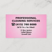 Pink Maid Janitorial Lady House Cleaning Service 名刺 (裏面)