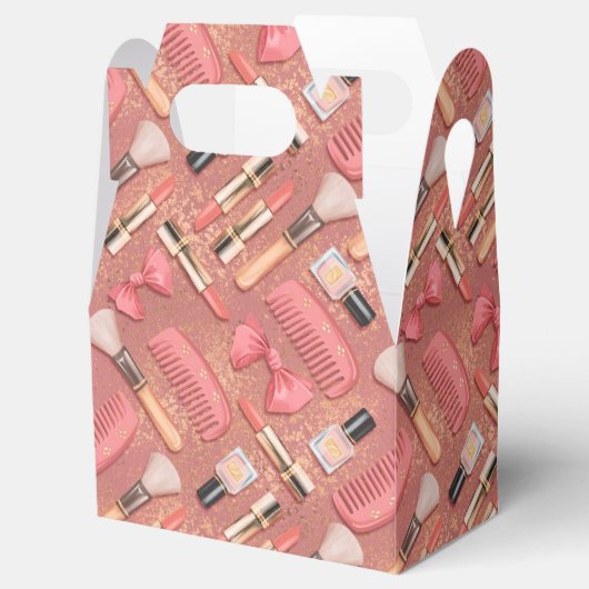 Pink Makeup Cosmetics Pattern Glitter  フェイバーボックス (オープン)