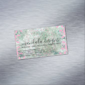 Pink Mandala Floral Script マグネット名刺 (インサイチュ)