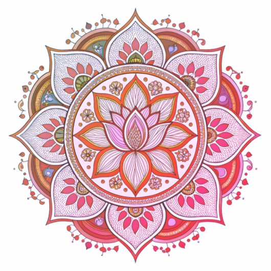 Pink mandala vinyl sticker シール (正面)
