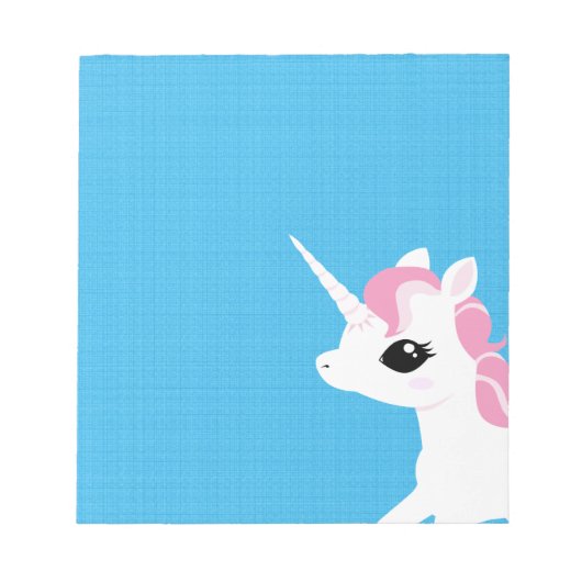 Pink maneメモ帳を使用したLittle Unicorn ノートパッド (正面)
