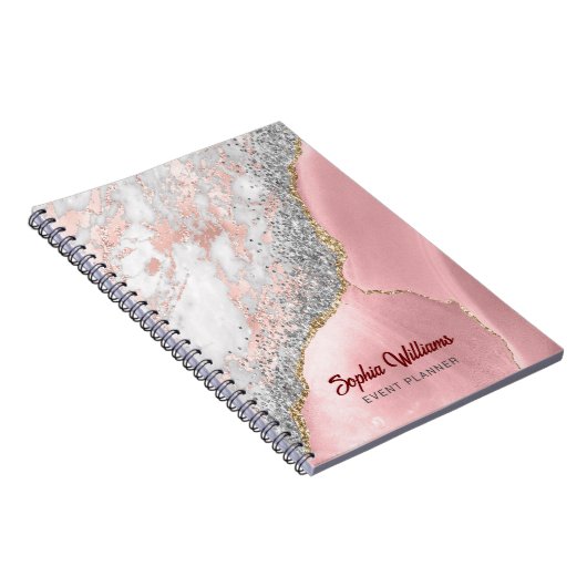 Pink Marble Agate ノートブック (右側)