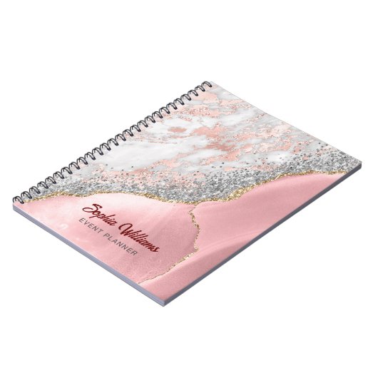 Pink Marble Agate ノートブック (左側)