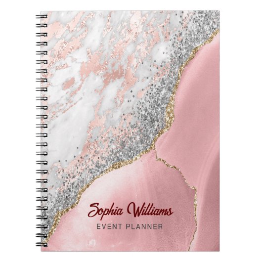 Pink Marble Agate  ノートブック (正面)