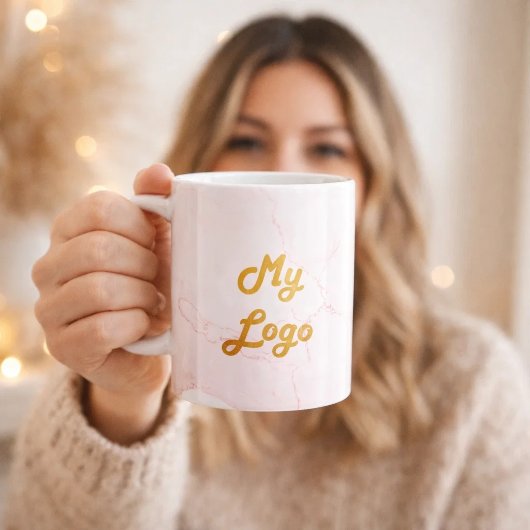 Pink marble business logo  コーヒーマグカップ