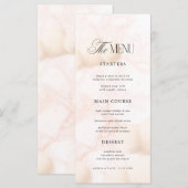 Pink Marble Cloud Nine Baby Shower Bridal Shower メニュー (正面/裏面)