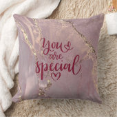 Pink Marble Gold Accent Decorative クッション (ブランケット)