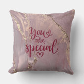 Pink Marble Gold Accent Decorative クッション (正面)