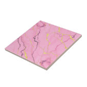 Pink Marble Gold Veins Pattern タイル (側面)