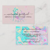 Pink marble Mermaid moon spiritual zodiac 名刺 (正面/裏面)