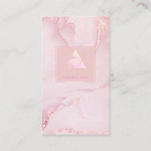 Pink marble QR business card 名刺 (裏面)