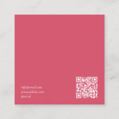 Pink Marble Rose Gold Makeup Artist Beauty スクエア名刺 (裏面)