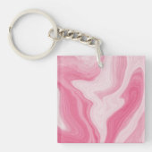Pink Marble Swirl Pattern – Aesthetic Abstract  キーホルダー (正面)