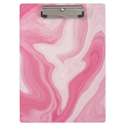 Pink Marble Swirl Pattern – Aesthetic Abstract  クリップボード (正面)