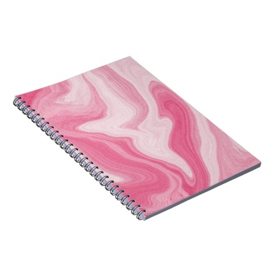 Pink Marble Swirl Pattern – Aesthetic Abstract  ノートブック (右側)