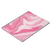 Pink Marble Swirl Pattern – Aesthetic Abstract  ノートブック (左側)