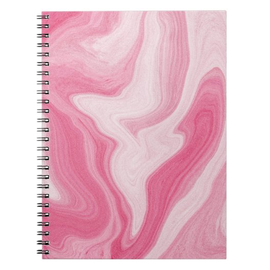 Pink Marble Swirl Pattern – Aesthetic Abstract  ノートブック (正面)
