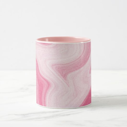 Pink Marble Swirl Pattern – Aesthetic Abstract  マグカップ (中央)