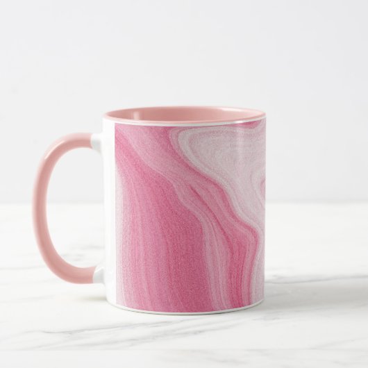 Pink Marble Swirl Pattern – Aesthetic Abstract  マグカップ (左)
