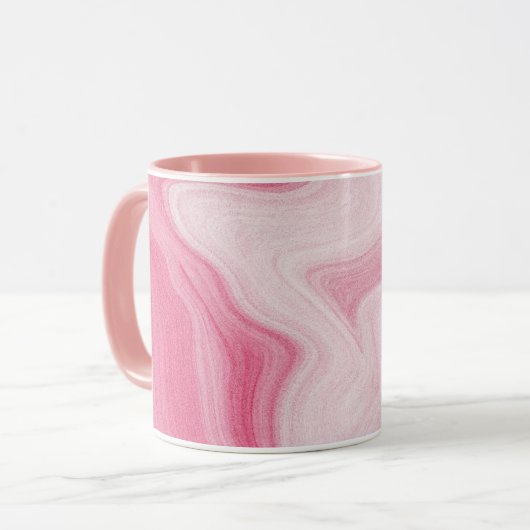 Pink Marble Swirl Pattern – Aesthetic Abstract マグカップ (正面左)