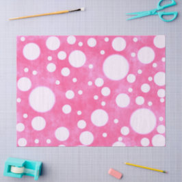 Pink Marble White Polka Dots Pattern Decoupage 薄葉紙