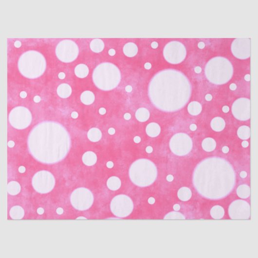 Pink Marble White Polka Dots Pattern Decoupage 薄葉紙 (正面)