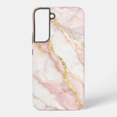 Pink Marble with Gold Veins – Elegant Design Samsung Galaxyケース (裏面)