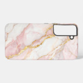 Pink Marble with Gold Veins – Elegant Design Samsung Galaxyケース (裏面横)