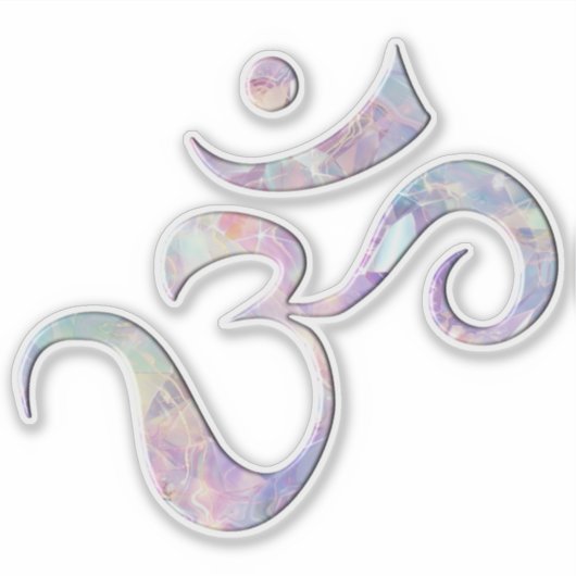 Pink Marbled Om  シール (正面)