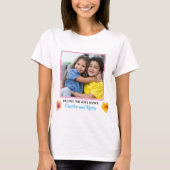 Pink Marbled We Love You Aunt Script Photo Tシャツ (正面)