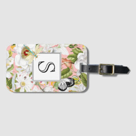 Pink Mariposa Vintage Monogrammed Luggage Tag ラゲッジタグ
