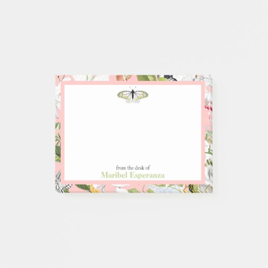 Pink Mariposa Vintage Personalized Notes ポストイット (正面)