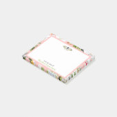 Pink Mariposa Vintage Personalized Notes ポストイット (アングル)