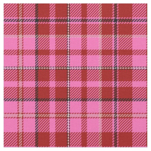 Pink Maroon Plaid Tartan Design  ファブリック (クローズアップ)