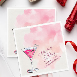 Pink Martini お誕生日おめでとう パーティー ペーパー スタンダードランチョンナプキン