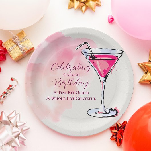 Pink Martini A Tini Bit Older バースデーパーティー ペーパープレート