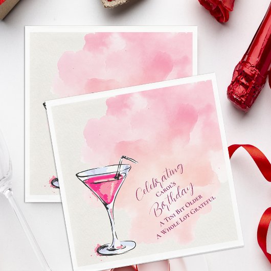 Pink Martini A Tini Bit Older Birthday Party Paper スタンダードランチョンナプキン