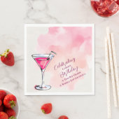 Pink Martini A Tini Bit Older Birthday Party Paper スタンダードランチョンナプキン (インサイチュ)