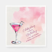 Pink Martini A Tini Bit Older Birthday Party Paper スタンダードランチョンナプキン (正面)