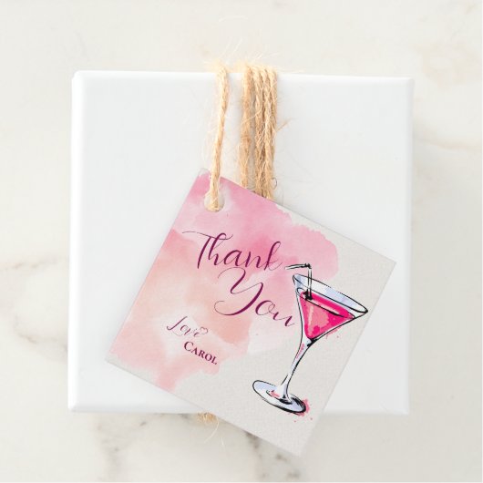 Pink Martini  Cocktail Birthday Thank You Gift フェイバータグ (インサイチュ)