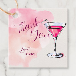 Pink Martini Cocktail Birthday Thank You Gift フェイバータグ