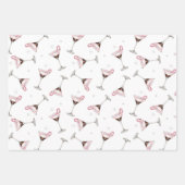 Pink Martini Cocktail Pattern Festive Holiday  ラッピングペーパーシート (正面2)