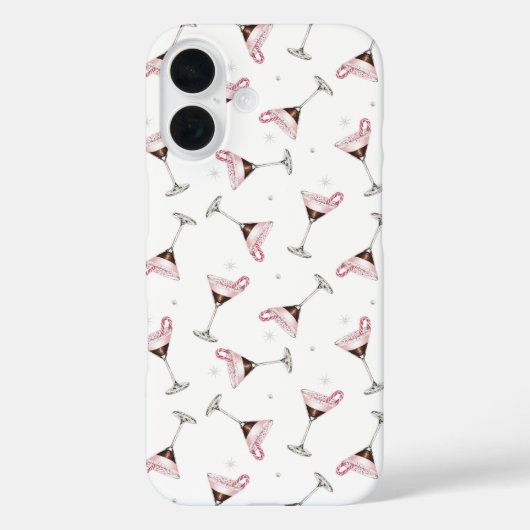 Pink Martini Cocktail Pattern Festive Holiday  Case-Mate iPhoneケース (裏面)