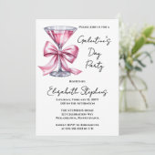 Pink Martini Coquette Bow Galantine's Day Party 招待状 (スタンド正面)