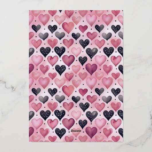 Pink Martini Coquette Bow Valantine's Day Party 箔招待状 (裏面)