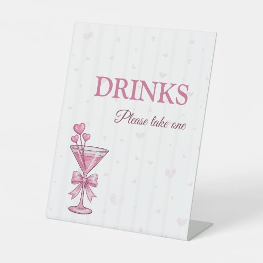 Pink Martini Drinks Table Sign A Tiny Bit Engaged  台座サイン (正面)