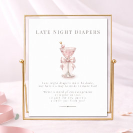 Pink Martini Girl Baby Shower Late Night Diapers ポスター
