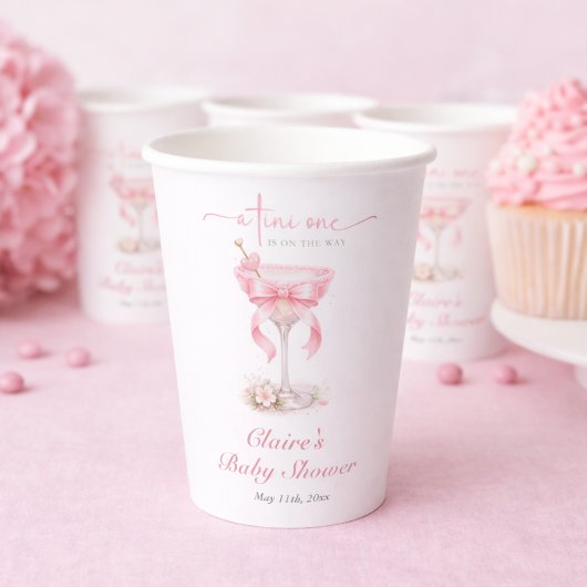 Pink Martini Theme Girl Baby Shower 紙コップ